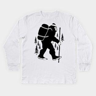 Bigfoot Walking Kids Long Sleeve T-Shirt